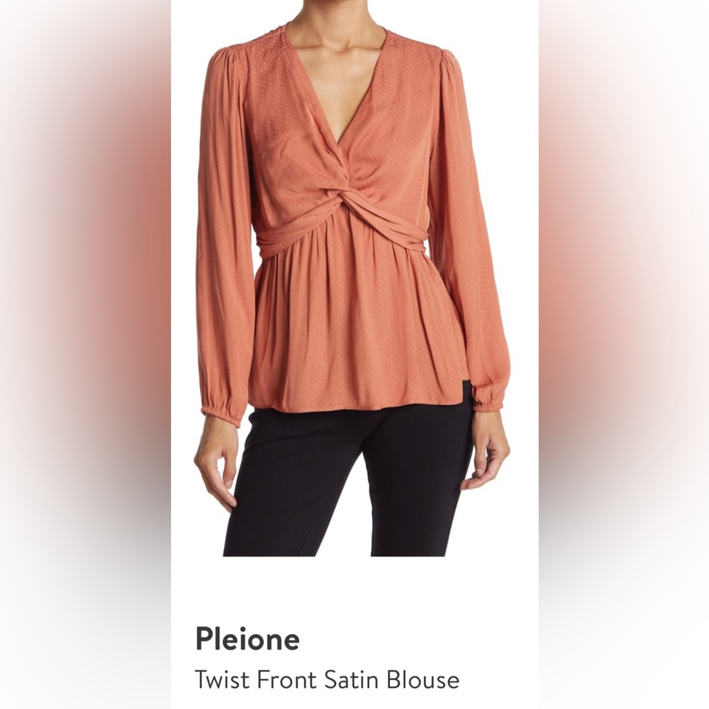 Rust, satin blouse. New with tags.